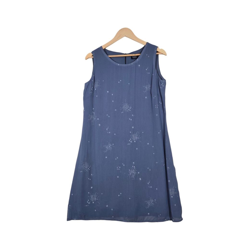 C3 Conceptual Clothing Company Dress 4 Blue Celestial Star Print Sleeveless